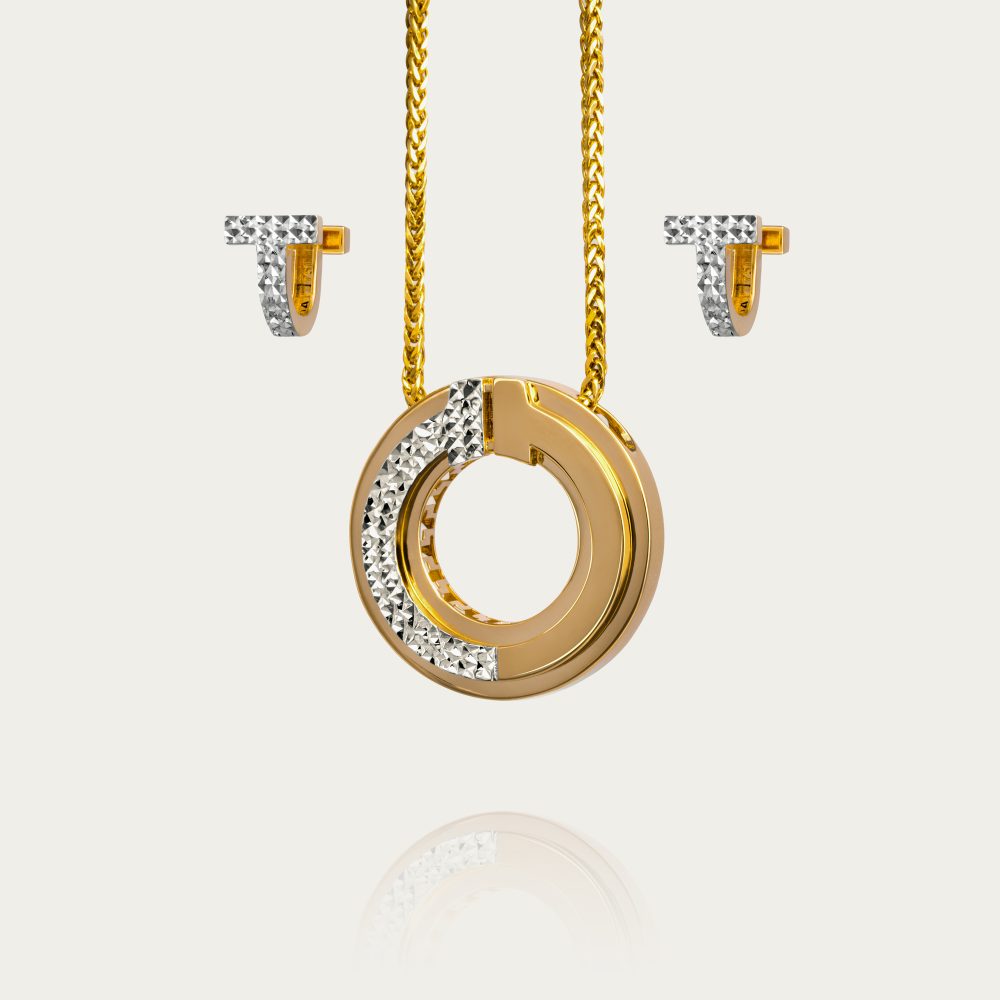 نیم ست تیفانی تراشخور زرد - کد 110B