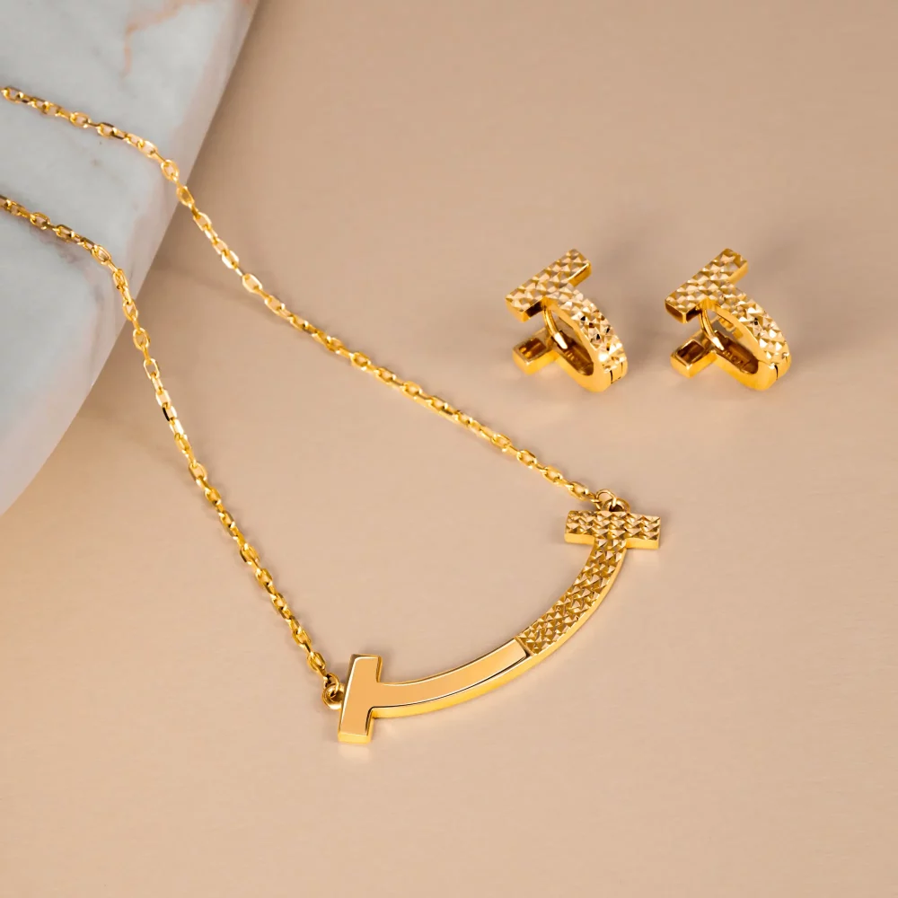نیم ست تیفانی تراشخور زرد کد 10DB
